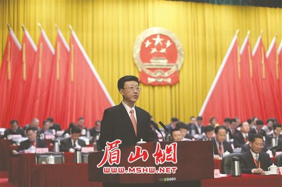 市长罗佳明代表市人民政府作工作报告。.jpg