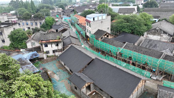 太和老镇历史文化街区（核心区）改造提升项目建设现场。