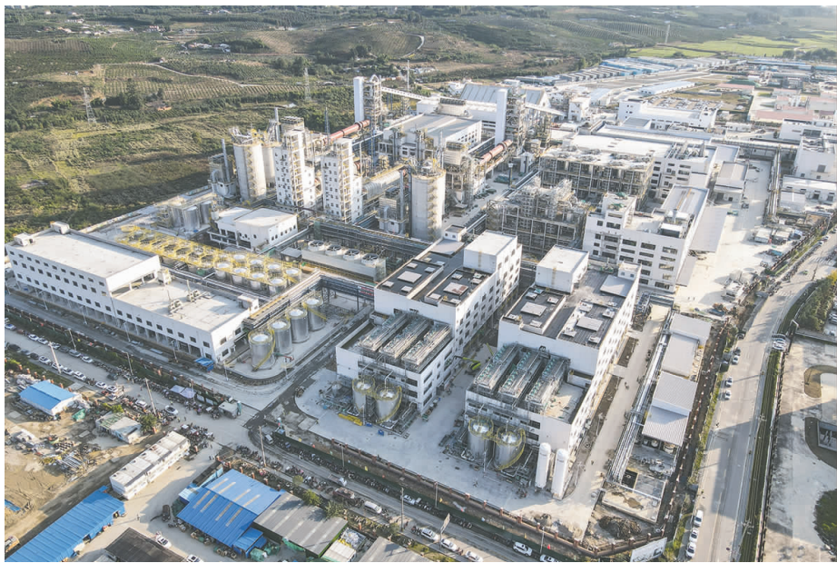 雅保四川新材料有限公司年产5万吨氢氧化锂锂电池材料项目。 眉山日报全媒体记者 廖波 摄
